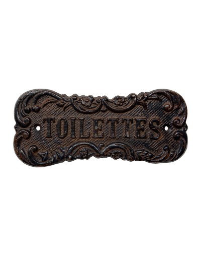 Метална табелка с надпис Toilettes